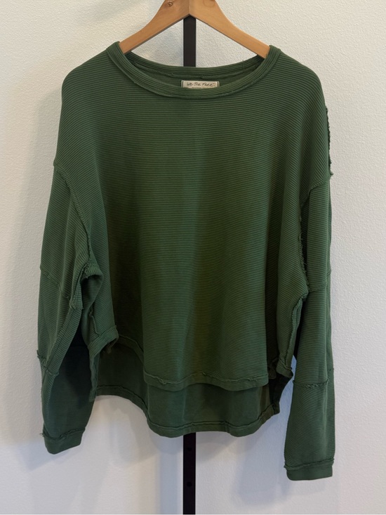 Free People Tops - NWT Free People Total Eclipse Eden Green Ribbed Top Small Relaxed Boho Mininal